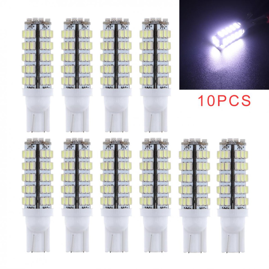 10x T10 Wedge 10 SMD LED 6000K White Map Dome Light bulb W5W 192 168 194 12V DC