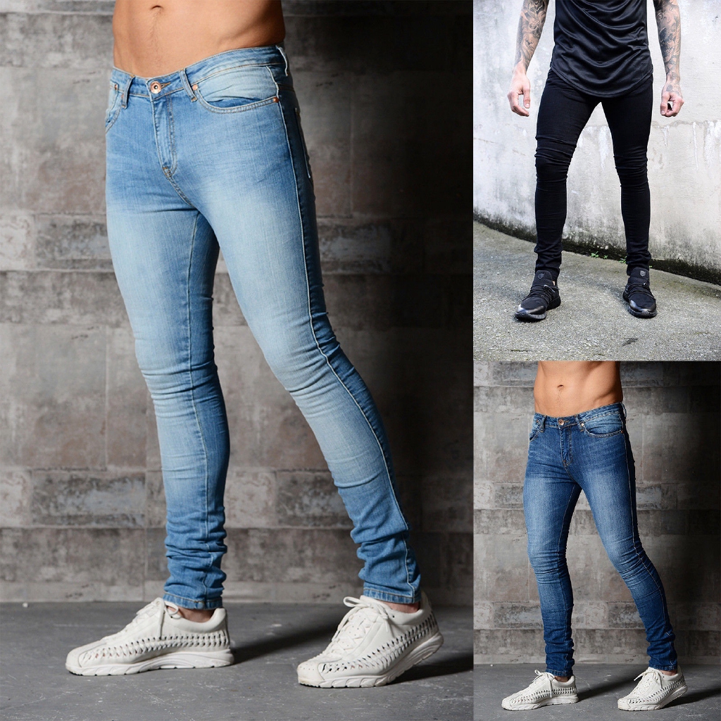 19 New Skinny Jeans Men Streetwear Hip Hop Denim Jeans For Men Straight Elasticity Pants Stylish Men Black Jeans Shopee Singapore