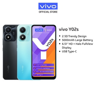 vivo Y02s  [3GB + 32GB] 5000mAH Battery + 18W / 6.1” HD + Halo Full View / 2.5D Trendy Design