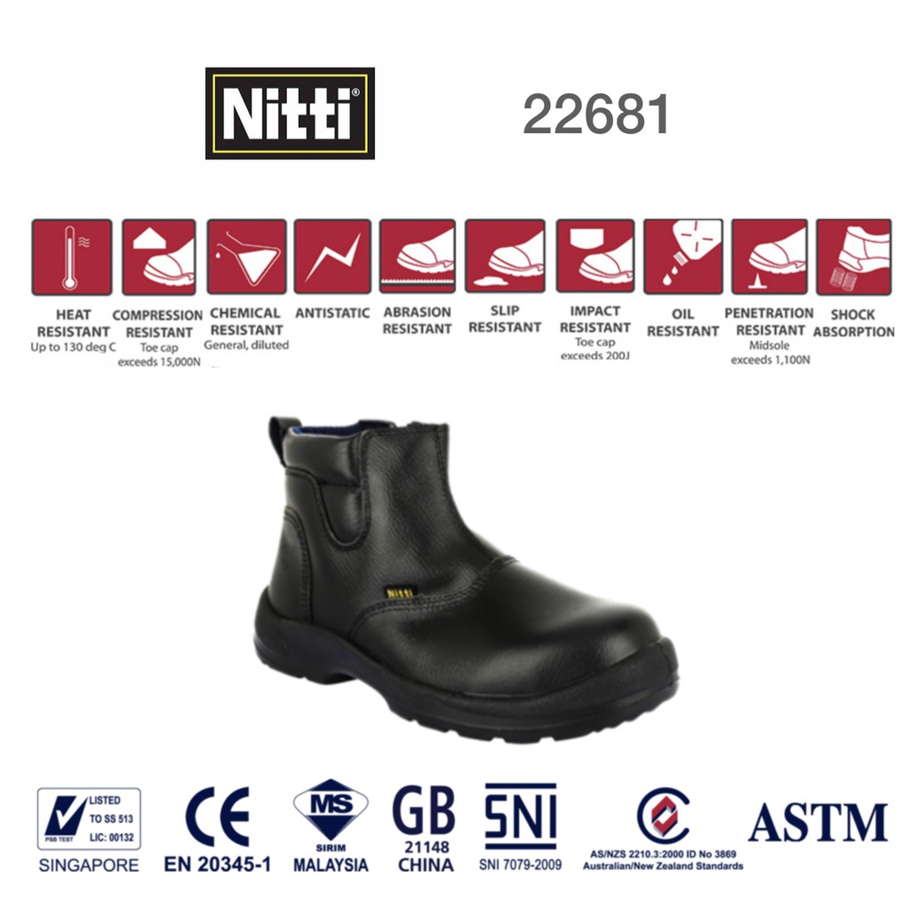 Nitti 22681 Safety Boots Shopee Singapore