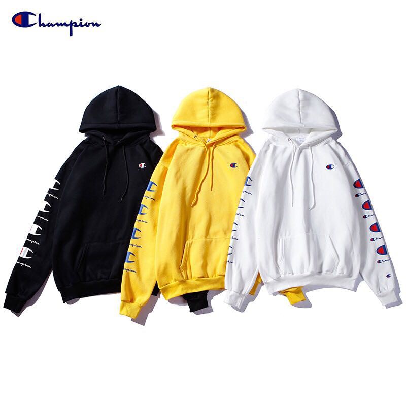 yellow champion hoodie big c