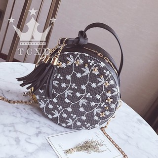 TX Women Lady Shoulder Crossbody Bag PU Round Small Chain For Smartphone Coin Money @sg | Shopee ...