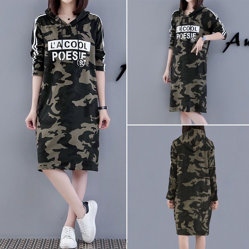 camouflage sweater dress