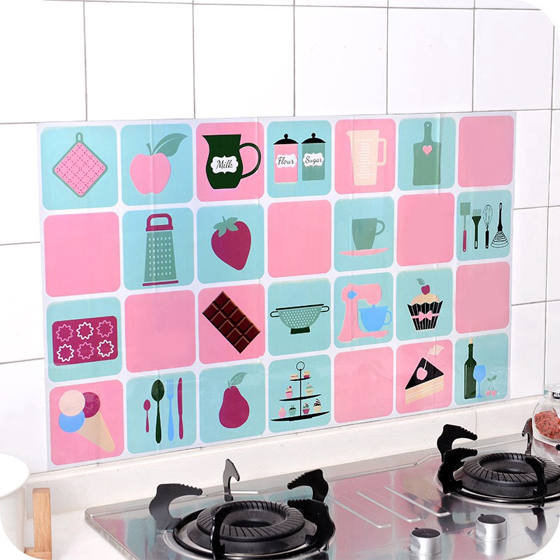 Kitchen antioil wallpaper tiles selfadhesive wallpaper waterproof stickers Shopee Singapore
