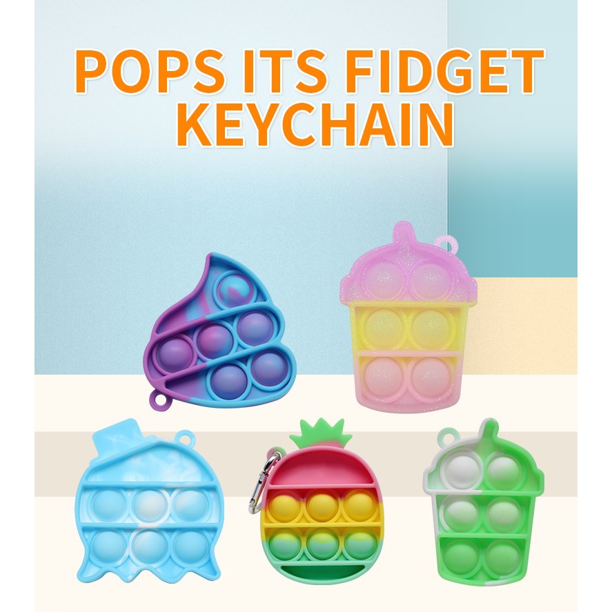 [SG Seller] High Quality Pop It Keychain Bubble Pop Toy Key Chain