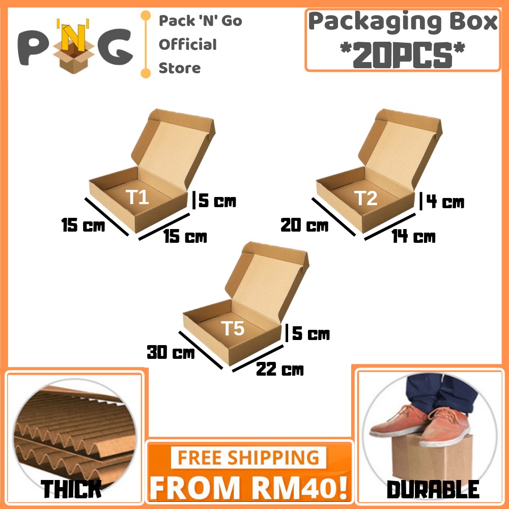 Shop Malaysia Png 20 Pcs Packaging Box Corrugated Box Carton Box Kotak Pizza Box 纸箱 3 Sizes Shopee Singapore