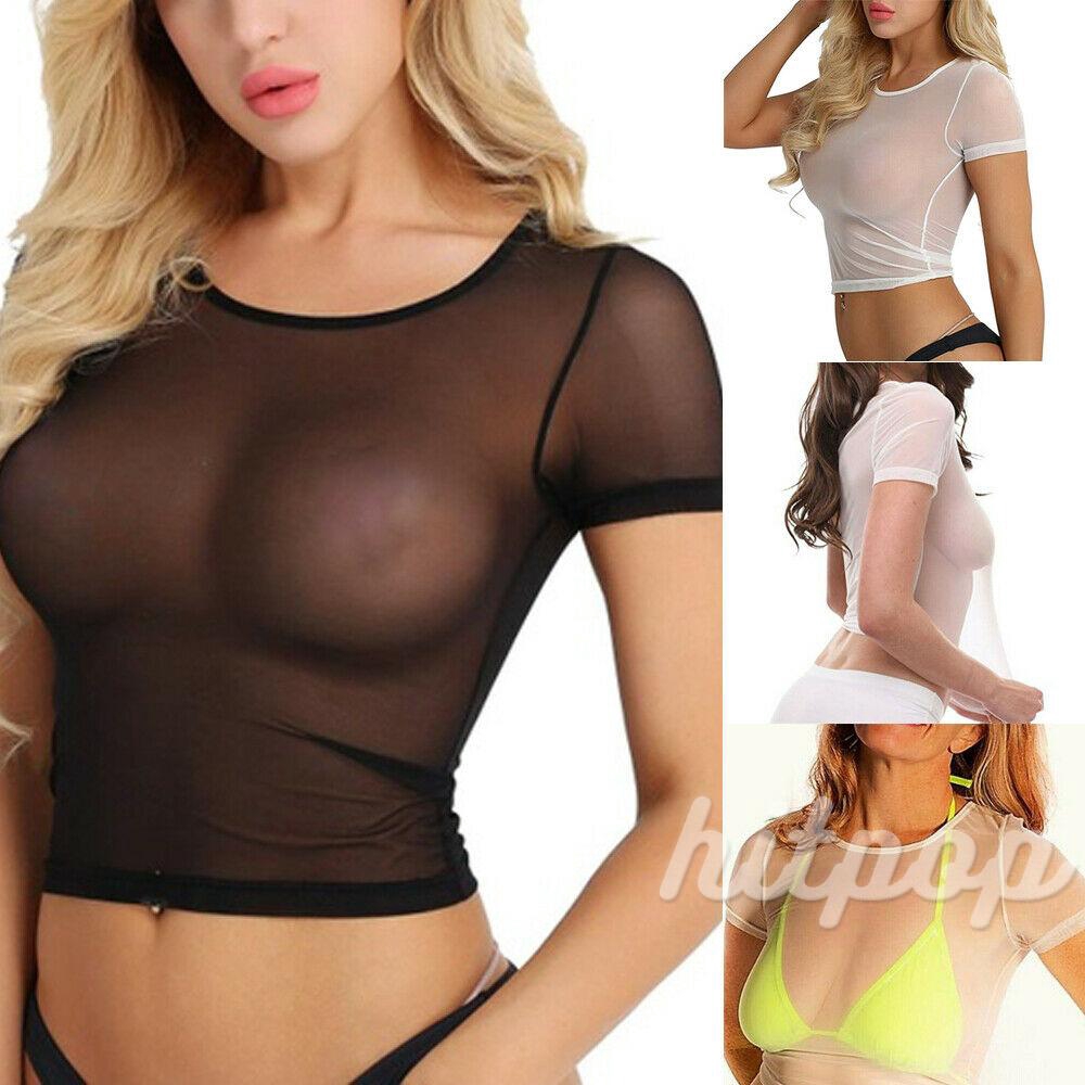 mesh sheer crop top