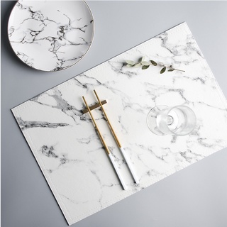 Marble PU Dining Western Food Non Slip Heat Insulation Mat Table  Placemat  Waterproof #6