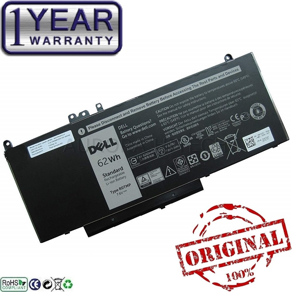 Original Dell Latitude E5550 E5570 Wyjc2 0wyjc2 451 uq 451 ln Rotmp Hk60w Vmkxm 7 6v 4 Cells Laptop Battery Shopee Singapore