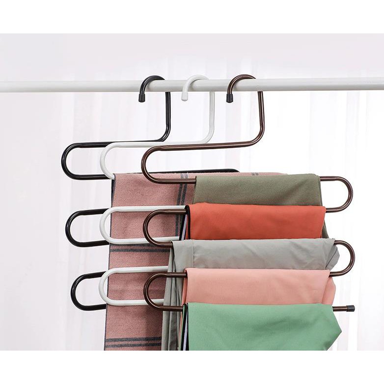 5 layers S Shape MultiFunctional Clothes Hangers Pants Storage Hangers ...