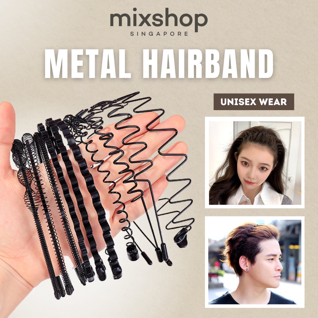 Unisex Metal Hairband/ Headband/ Wavy Hair Hoop/Flexible HairBand Accessories [SG READY