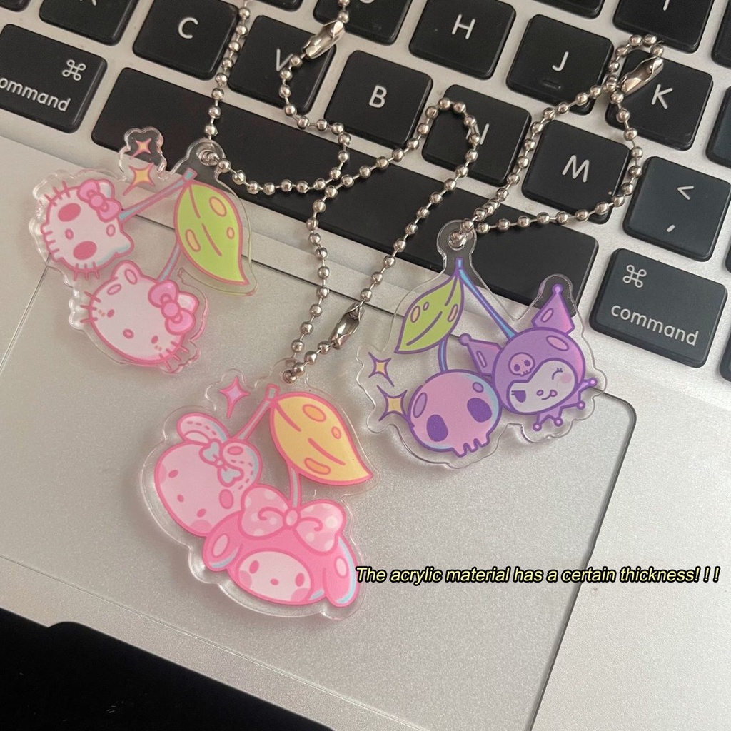 Fashion New Cherry Hellokitty Cat Harajuku Cartoon Kawaii Cute Keychain Girl Birthday Gift Couple Bag Small Pendant