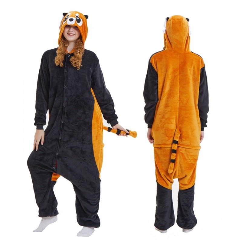 Red Panda Animal Overall Kigurumi Onesie Pajamas Sleepwear Costume ...