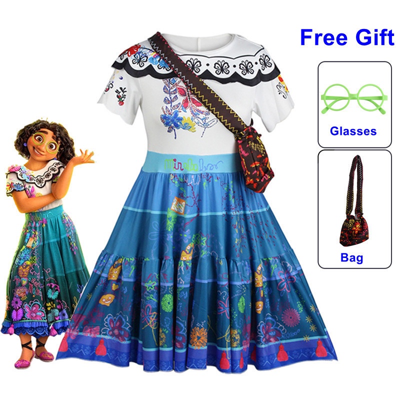 Encanto Mirabel Madrigal Cosplay Costume Girl Fancy Dresses For Carnival Halloween Princess 8752