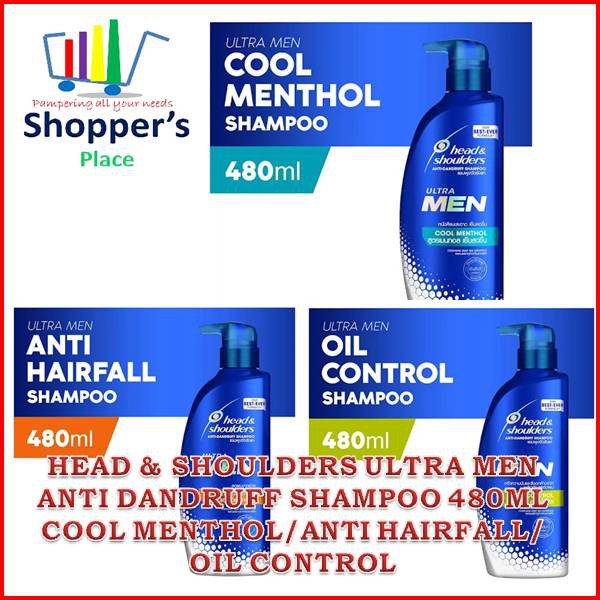 Head Shoulders Ultra Men Shampoo 480ml Cool Menthol Anti