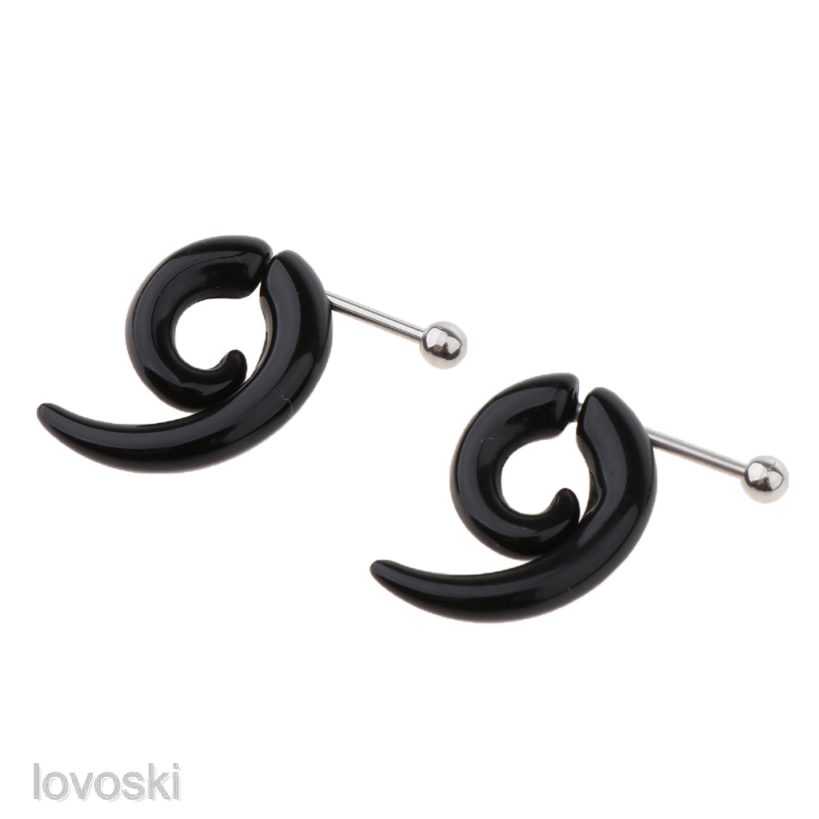 Black Acrylic Snails Spiral Tapers Plugs Ear Gauges 16g Piercing Jewelry |  Shopee Singapore