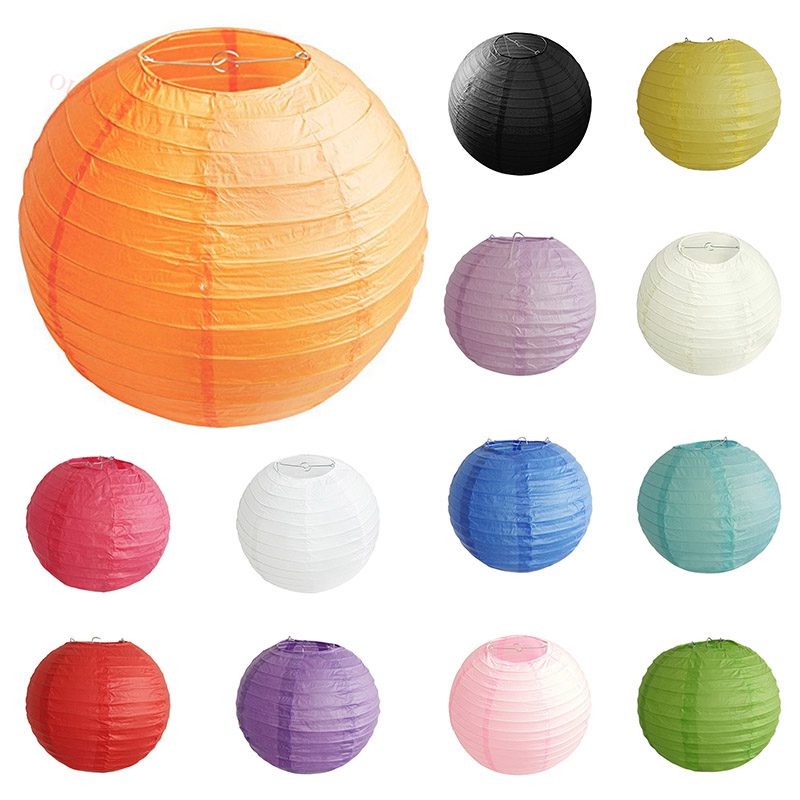 1x Round Paper Lanterns Lamp Shade 18inch 45cm White Shopee