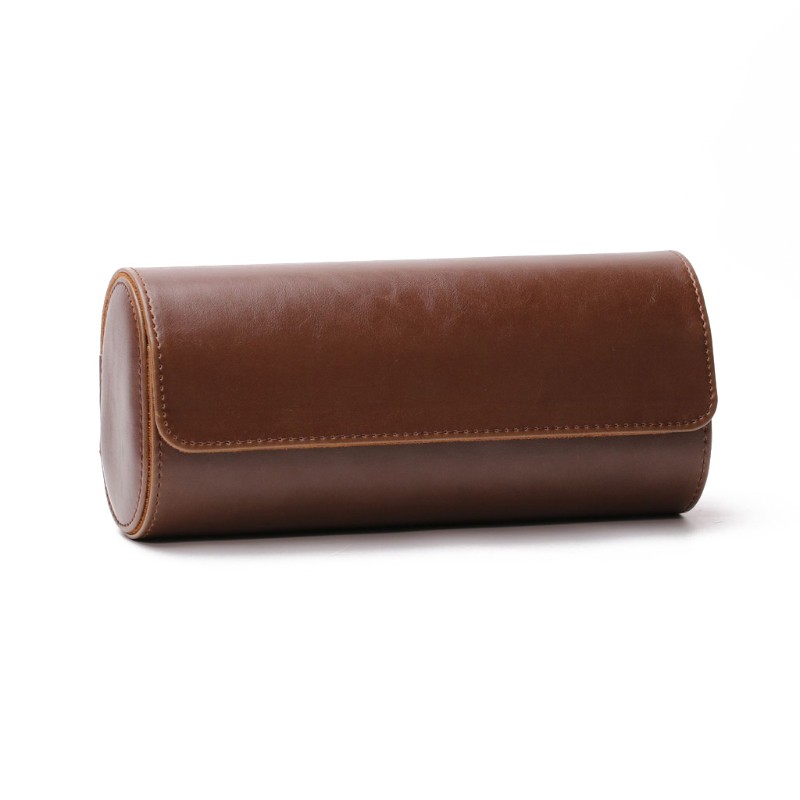 REDD 3 Slots Portable Leather Watch Storage Box Slid in Out Watch Roll Travel Case