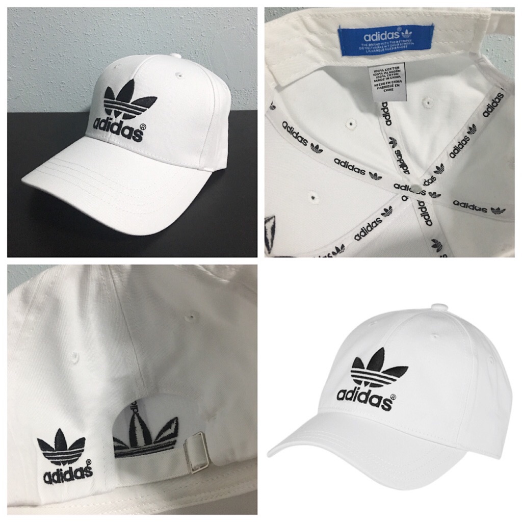 white adidas baseball cap