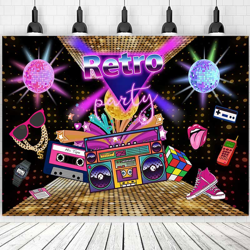 Retro Party 80's Backdrop For Photography Baby Shower Kids Children Family  Purple Black Background Birthday Party Decor Custom Name Photo | Shopee  Singapore