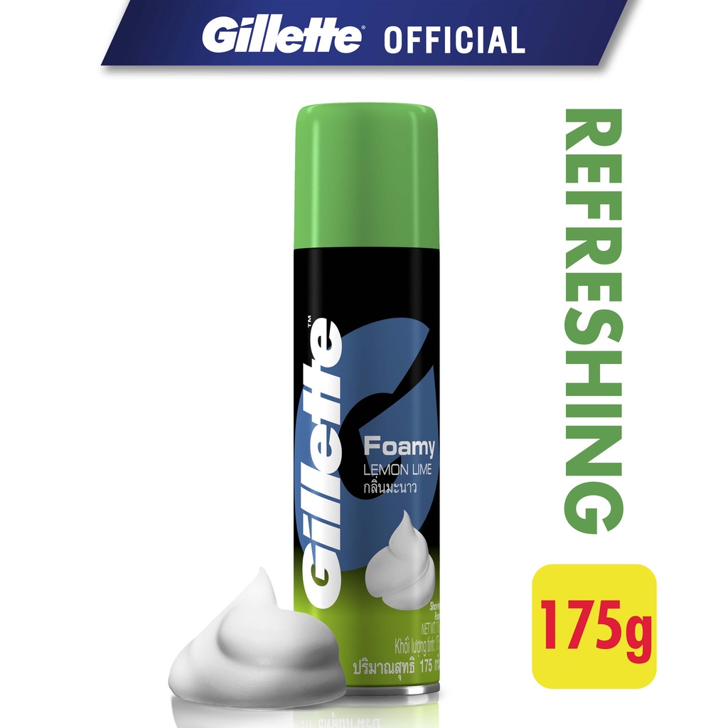 Gillette Shaving Cream Foamy Lemon Lime Menthol Foam 175g Shopee