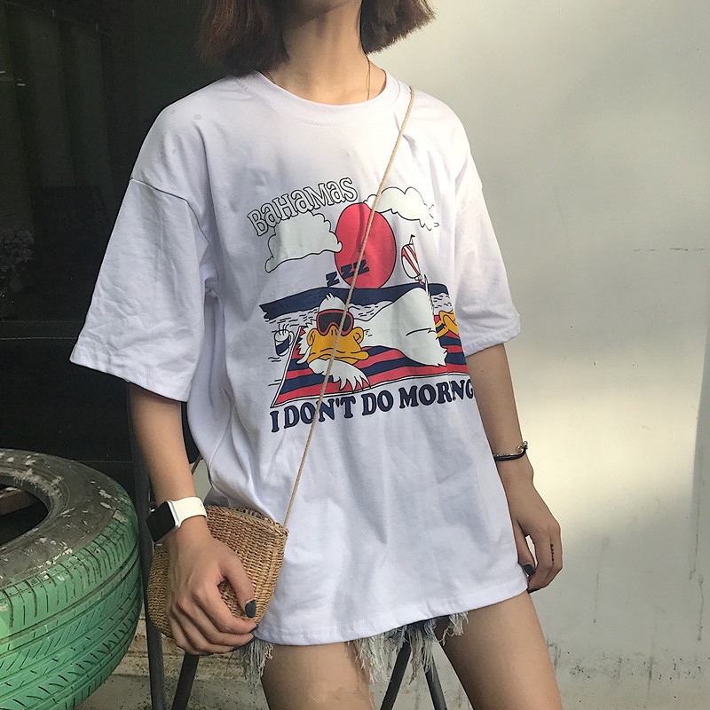 Tops Women Korean Oversized Tee Fashion Tshirt | Shopee Singapore