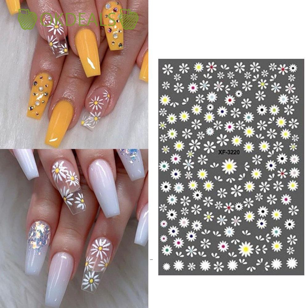 Okdeals 3d Floral Women Fashion Diy Daisy Nail Art Nail Sticker Shopee Singapore