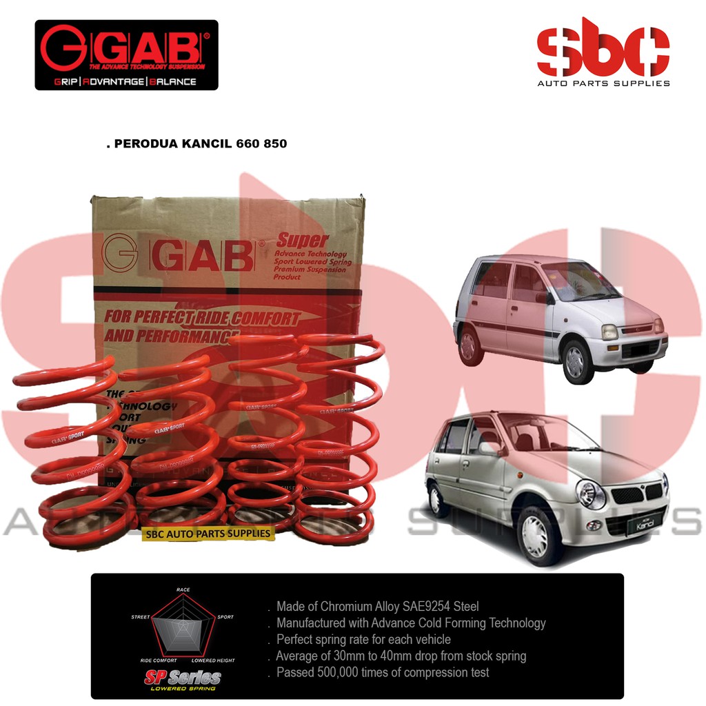 Sbc Auto Gab Sport Coil Spring Perodua Kancil 660 850 1set Shopee Singapore