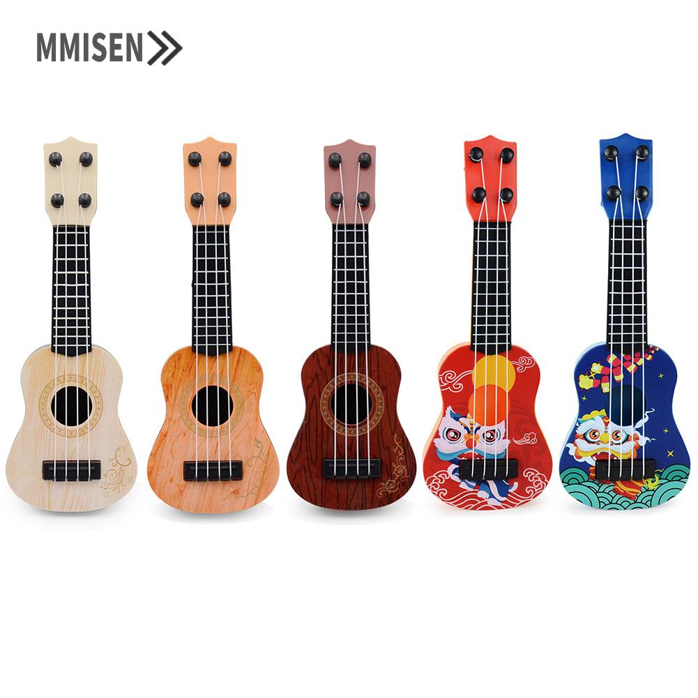 15 Simulation Mini Guitar 4 Strings Playable Ukulele Children Educational Musical Instrument Toy for Kids Music Toy Gift,Random Color Mini Guitar Toy 