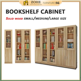 ZOHE Bookcase Bookshelf Cabinet Combination Office Solid Wood Filing Cabinet With Lock Glass Door Storage Locker/Simple Home #0