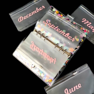 6 Holes A6 Binder Yearly Monthly Weekly Daily Planner PU PP Leather Felt Notebook Budget Bills Storage Bag