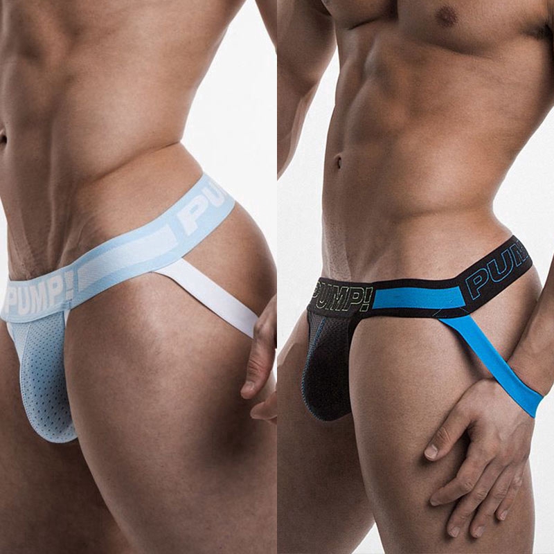 Pump Men Thongs Underwear Mesh Jockstrap Breathable Comfortable