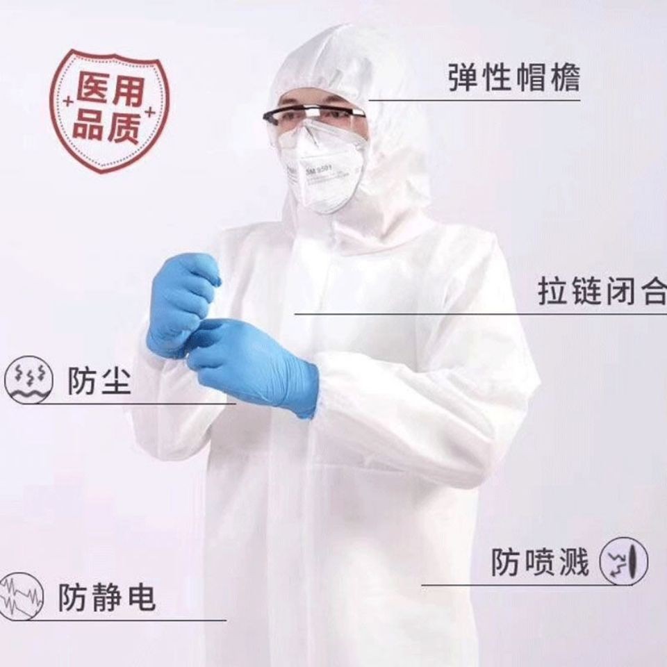 Protective Clothing One Piece Medical Full Body Di防护服连体带帽医疗全身一次性隔离衣无纺布可重复使用防护衣 Shopee Singapore