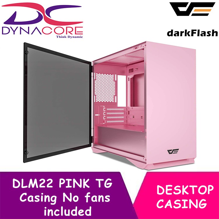 DARKFLASH DLM22 PINK TG Casing No fans included | Shopee Singapore