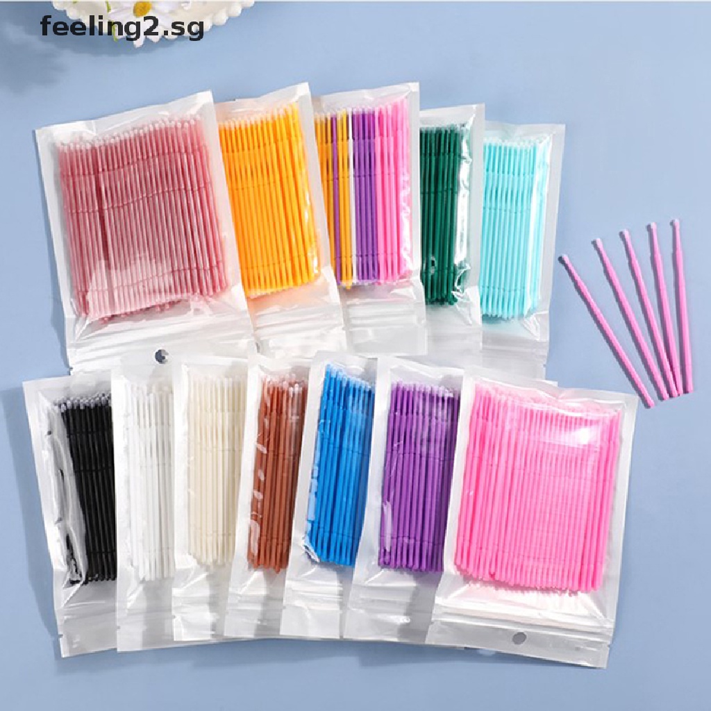 {feel} 100pcs/pack Bendable Micro Brushes Disposable Microbrush Applicators Eyelash Shopee