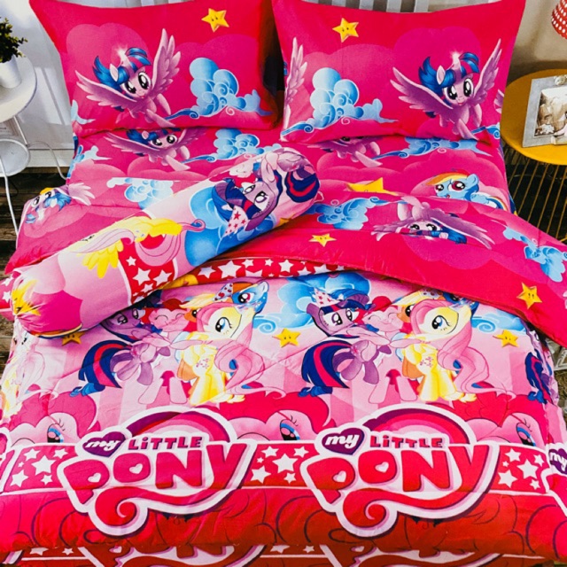 Queen Single Sheet Kids Bed Cartoon Bedding Cadar Bujang Girl Pony Boy Spiderman Frozen Didi Shopee Singapore