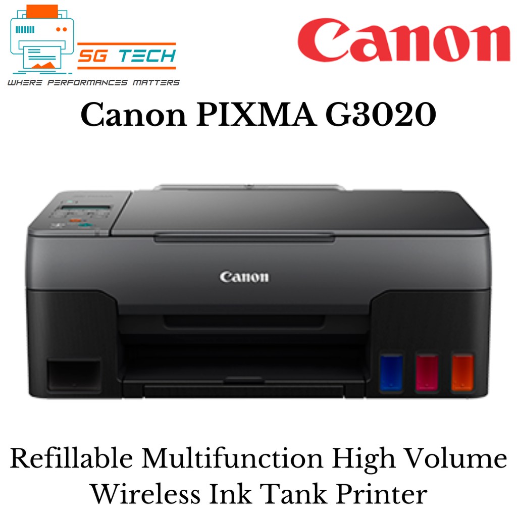 Canon PIXMA G3020 Refillable Multifunction High Volume Wireless Ink