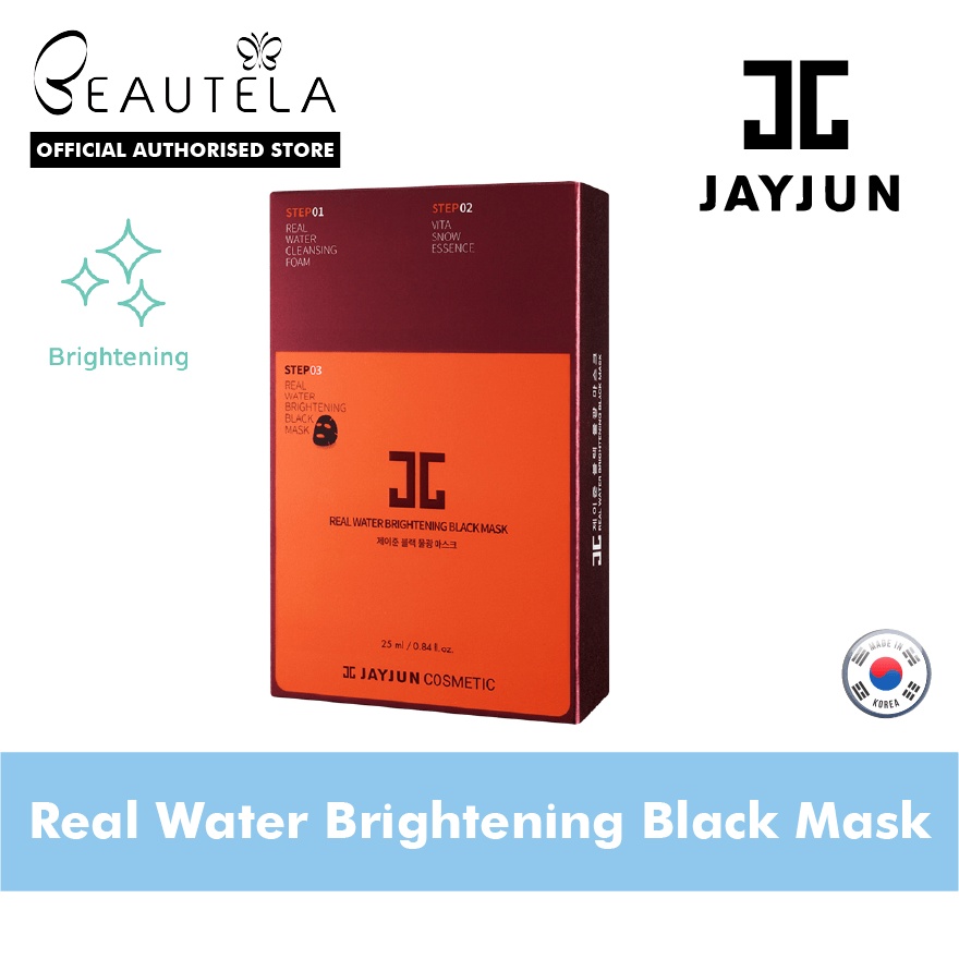 JAYJUN Real Water Brightening Black Mask (10 PCS) Korean Facial Masks