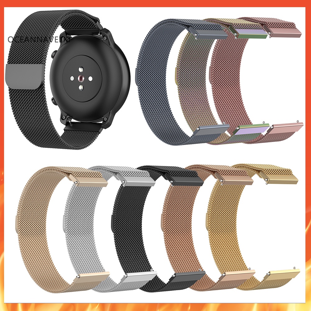 Woo 20mm Stainless Steel Magnetic Buckle Mesh Watch Strap Band For Amazfit Gtr 42mm Shopee Singapore