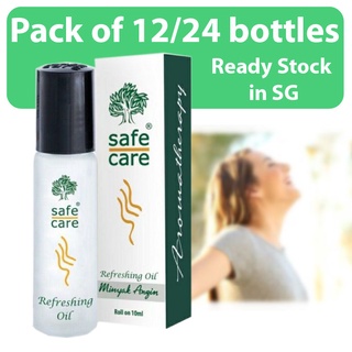 Image of Pack of 12/24 10ml Safe Care Aromatheraphy Roll On Ointment (Refreshing Oil) - Fast Relieve from Headaches and Nausea