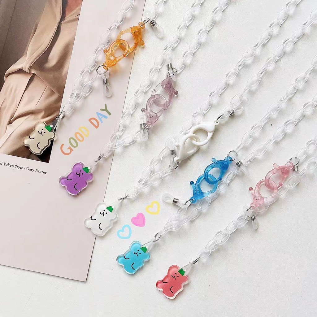 New Style Korean Version Creative Cartoon Candy Color Bear Acrylic
