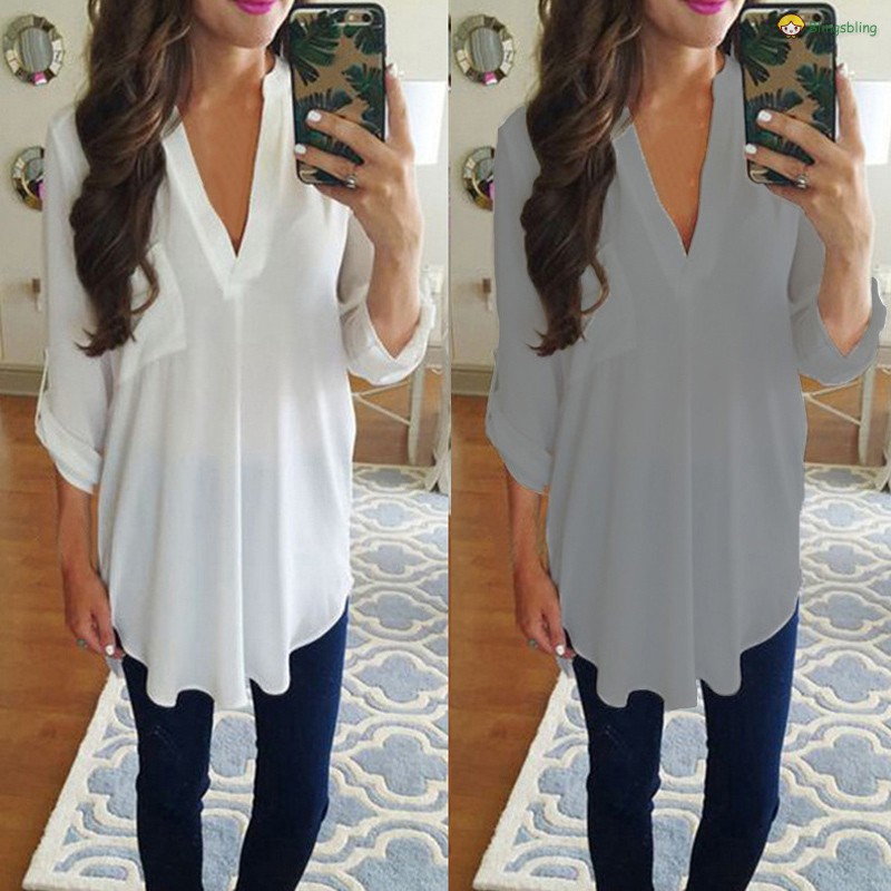 long chiffon tunic tops