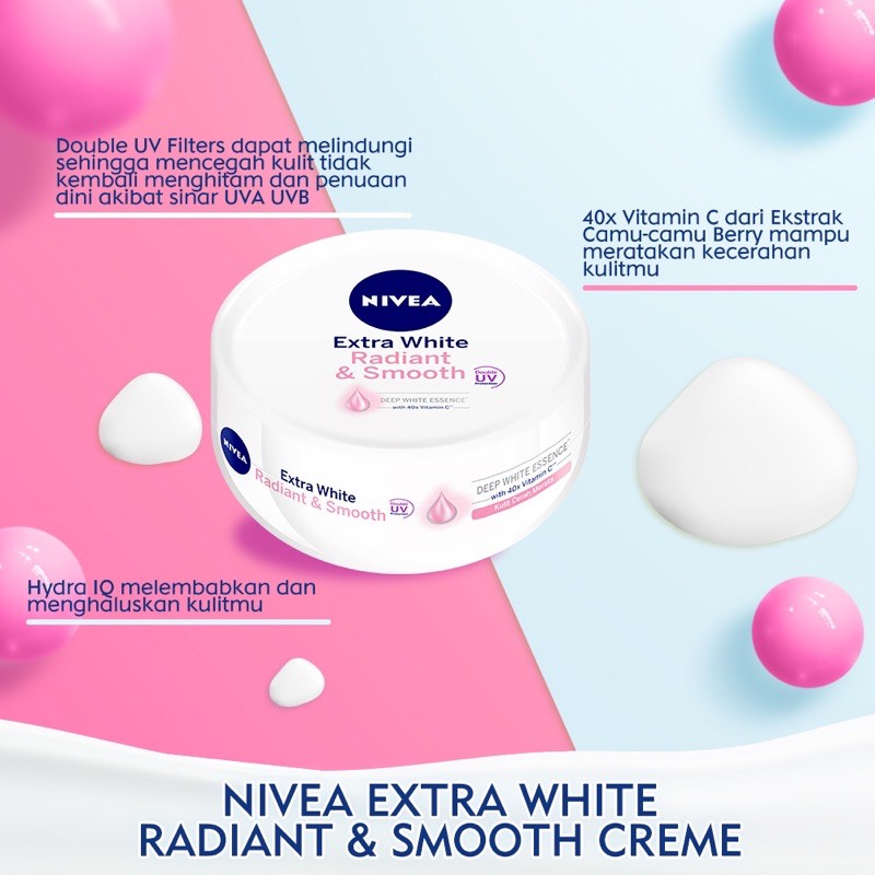 Nivea Extra White Radiant & Smooth Cream 50 ml / Lightening Cream ...