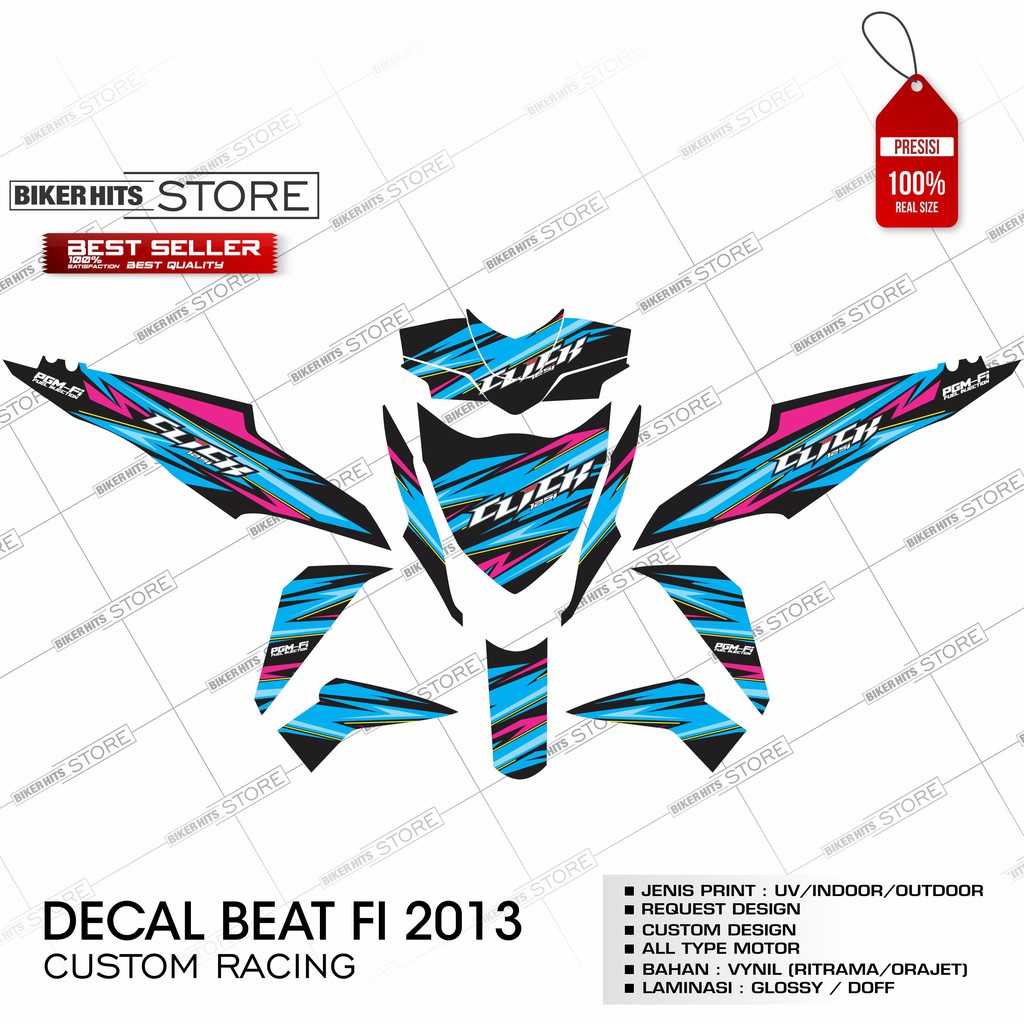 DECAL STIKER  STRIPING MOTOR VARIATIONS OF HONDA  BEAT  FI 