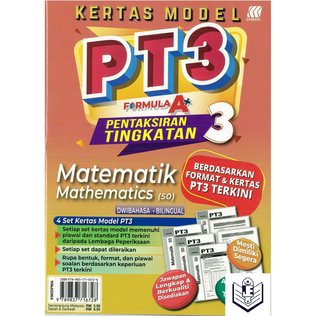 Pt3 Formula A Mathematics Dwi Language Level Paper 3 Levels Sasbadi Shopee Singapore