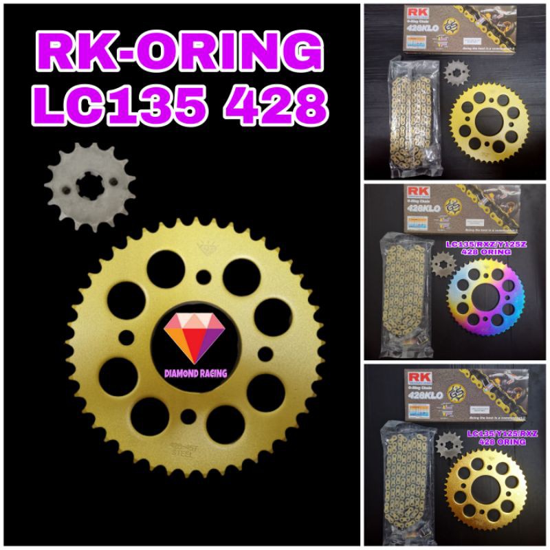 Rk 428 O Ring Chain Yamaha Lc135 Diamond Sprocket Combo Set 100 Ori Shopee Singapore