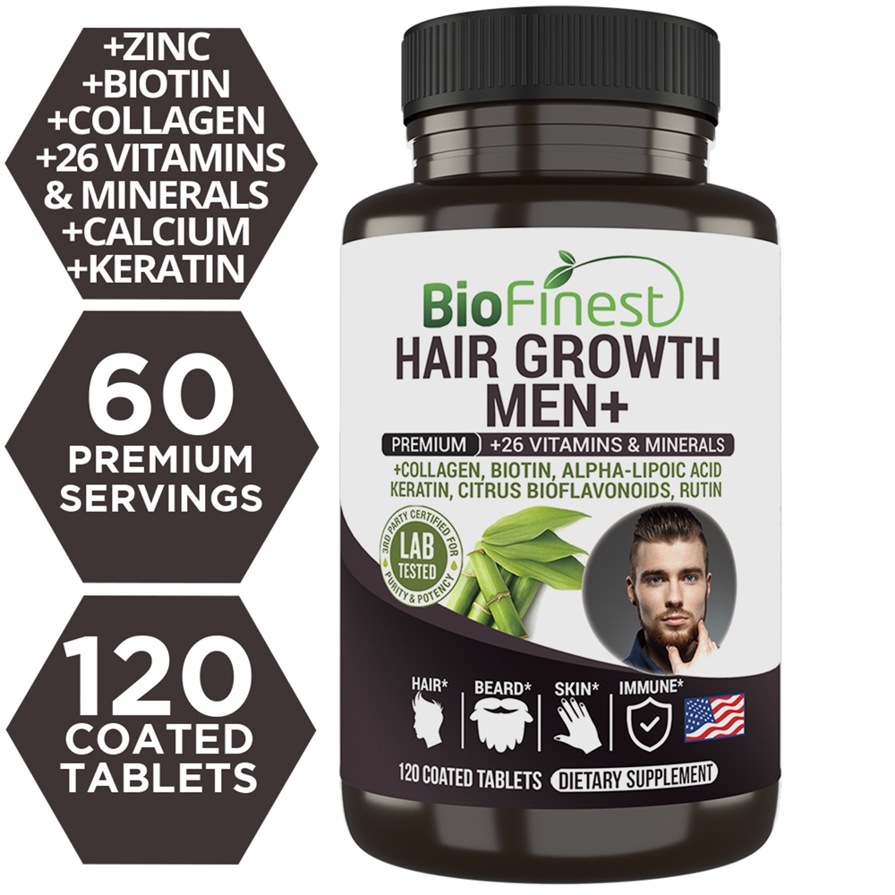 Biofinest Hair Growth Men Supplement - 26 Vitamins A B C D E Calcium  Collagen Stop Hair Loss Regrow Hair Fast (120tabs) | Shopee Singapore