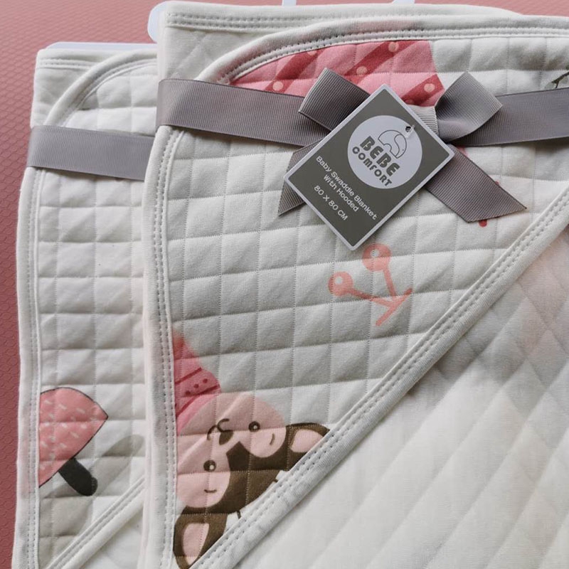 Bebe Comfort Baby Swaddle Blanket 80 X 80 Cm Baby Blanket With Hooded Ln Infant Blanket Shopee Singapore