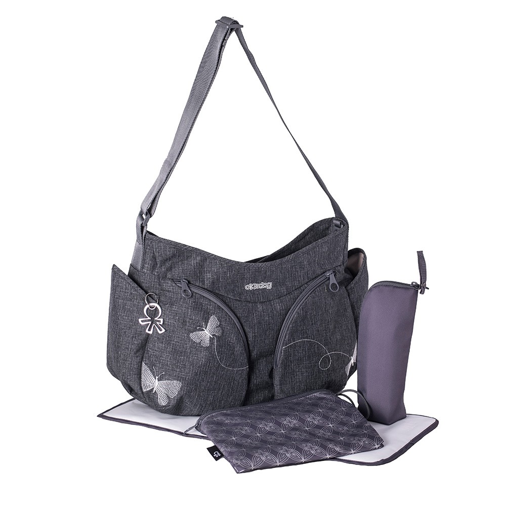 accessoires okiedog MONDO 36012 PAPILLON grey changing bag incl