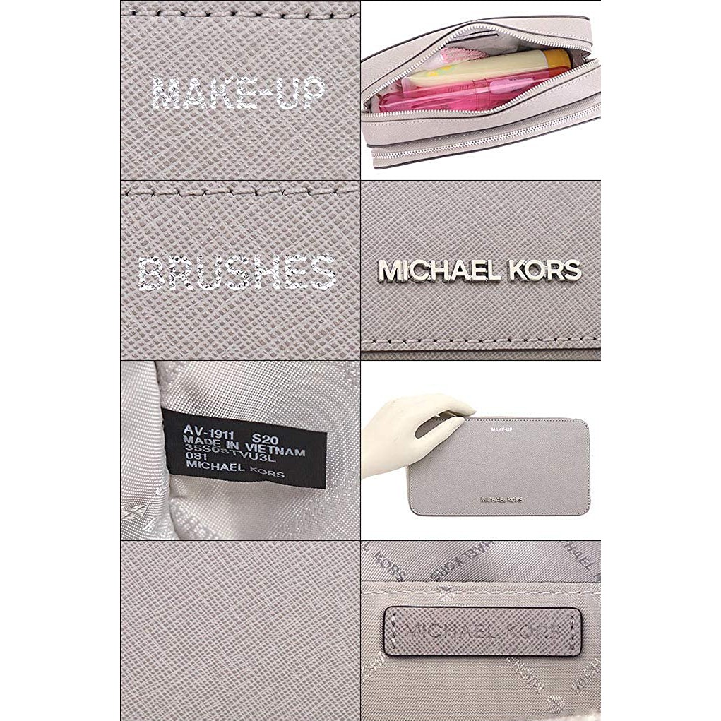 Michael kors Jet Set Travel Double Zip travel leather pouch | Shopee  Singapore